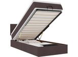 Vidaxl Ottoman Letto Con Materasso Marrone Scuro 90X200 Cm Tessuto