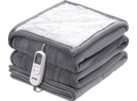 Coperta Riscaldata Vevor, 180 X 200 Cm, Queen-Size, Coperta Elettrica Riscaldata In Morbida Flanella Di Lana, Letto Riscaldato Con 9 Impostazioni Di Tempo E 6 Livelli Di Riscaldamento, Coperta Calda Come Regalo Di Compleanno, Grigio