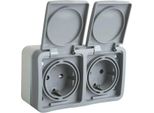 Onlex Presa Doppia Luxe Ip54 Argento Argento Taglia Unica