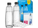 Bottiglie Di Vetro Sodastream Duo 1L Set Di 2 Incl. Pastiglie Per La Pulizia 10 Pz