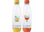 Bottiglie Sodastream Fuse 1L Giallo Arancio Set Di 2 Con Pastiglie Di Pulizia