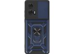 Mayaxess, Cover Protettiva Per Motorola Edge 50 Fusion, Cover Fotocamera Con Supporto Ad Anello, Blu Scuro