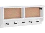 Vidaxl Appendiabiti Da Parete Sandnes Bianco 87X12X35 Cm In Legno Di Pino Massiccio
