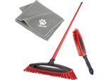 Vileda Pet Pro Always Clean Broom Box, 3-Piece Set (Red, Always Clean Broom + Pet Pro Electrostatic Brush + Pet Pro Microfiber Towel Xl)