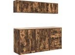 Vidaxl Armadi Da Garage 6 Pz. Materiale A Base Di Legno Di Quercia Affumicata
