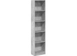 Vidaxl Libreria Grigio Cemento 40X24X176 Cm Materiale A Base Di Legno