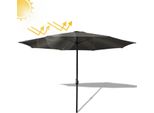 Aopunly Ombrellone A Sbalzo 350 Cm Con Protezione Uv, Manovella Grigio Ombrellone Da Giardino Ombrellone Da Spiaggia