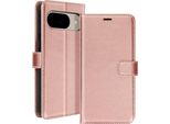 Mayaxess, Google Pixel 9 / 9 Pro Custodia A Portafoglio Funzione Stand Con Cinturino, Oro Rosa