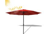 Aopunly Ombrellone A Sbalzo 350 Cm Con Protezione Uv, Manovella Ombrellone Da Giardino Rosso Ombrellone Da Spiaggia