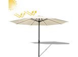 Aopunly Ombrellone A Sbalzo 350 Cm Con Protezione Uv, Maniglia A Manovella- Ombrellone Da Giardino Beige Ombrellone Da Spiaggia