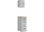 Vidaxl Armadi Da Garage 2 Pz. Materiale In Legno Grigio Sonoma