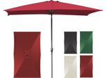 Ombrellone Hengda Rettangolare, Con Manovella Pieghevole In Ferro, Ombrellone Da Balcone, Inclinabile, 1,4 X 2,1 M, Rosso