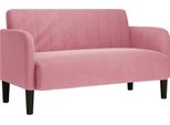 Vidaxl Divano A Due Posti In Velluto Rosa 109 Cm