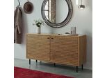 Armadio Cassettiera HWC-N78, Armadio Cassettiera, Stile Scandinavo Metallo Legno Melamina Mvg 53X94X35Cm ~ Naturale
