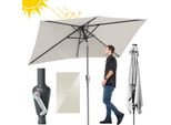 Ombrellone Aopunly Ombrellone Rettangolare Da Balcone Ø210X140Cm Beige Pieghevole A 30° Su Entrambi I Lati Con Manovella Ombrellone Ombrellone Da Patio Ombrellone Da Giardino Con Protezione Solare