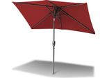 Tolletour Ombrellone Rettangolare, Ombrellone Da Balcone Pieghevole In Ferro A Manovella, Inclinabile, 2 X 3 M, Rosso