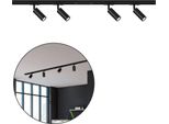 Sistema Di Binari Briloner Rail, Set Completo, 4X Faretti Led, Nero