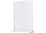 Schermo Vevor, 120X50,8X193 Cm, Parete Divisoria Per Esterni Autoportante Con Supporto, Schermo Per La Privacy, Parete Divisoria, Bianco