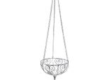 Cestino In Metallo Da Appendere Decorazione Look Vintage Bianco Grigio Ø24Cm H19Cm