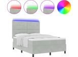 Vidaxl Letto A Molle Con Materasso Grigio Chiaro 160 X 200 Cm In Velluto