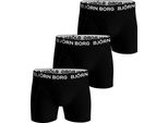 BjÖRn Borg Boxer Da Uomo, Confezione Da 3 - Pantaloncini In Cotone Elasticizzato, Big Logo, Pantaloni, Cotone Nero/Bianco Xl