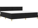 Vidaxl Led Letto A Molle Con Materasso Nero 200 X 200 Cm Tessuto