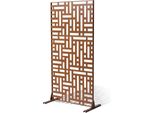 Divisorio Per Ambienti - Paravento Indipendente - 120X50,8X193Cm - Marrone - Per Soggiorno, Ufficio E Camera Da Letto