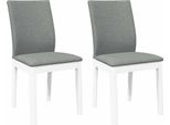 Vidaxl Sedie Da Pranzo Con Cuscino 2 Pz. Legno Massiccio Bianco In Legno Di Gomma
