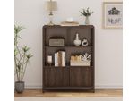 Cassettiera 'Lukkodso' 103 X 80 X 28 Cm Credenza A 2 Ante E 5 Scomparti In Noce