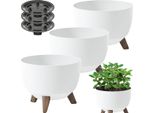 Set Di 3 Vasi Da Fiori Lamela | Roma | Ciotola | Bianco | 24 Cm