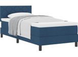 Vidaxl Letto A Molle Con Materasso E Testiera Blu 90 X 200 Cm In Tessuto