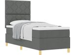 Vidaxl Letto A Molle Con Materasso Grigio Scuro 80 X 200 Cm In Tessuto