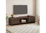 Mobile Tv 'Lukkodso' Con 3 Scomparti E 2 Ante 150 X 40 X 40 Cm Effetto Noce