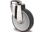 Ruota Girevole Ø 100 Mm Portata 100 Kg Montaggio Nel Foro Posteriore Polipropilene Cuscinetti A Strisciamento Acciaio Inox Tpe Grigio