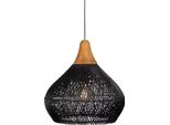 Paralume In Rattan, Lampada A Sospensione Con Cavo, Stile Giapponese, Senza Lampadina, D40 Nero