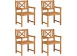 Vidaxl Sedia Da Giardino 4 Pezzi Marrone 56 X 56 X 90Cm In Legno Massiccio Di Acacia