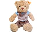 Steiff 988684 Orsetto Ben Con Pantaloni In Pelle Bavarese, Peluche, 30 Cm, Beige