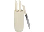 Set Di Coltelli Da 5 Pezzi - Jocca - Ceppo Di Coltelli In Polipropilene - Beige