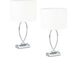 Relaxdays Set Di 2 Lampade Da Tavolo Con Base Curva