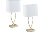 Relaxdays Set Di 2 Lampade Da Tavolo Con Base Curva