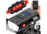 Luce Led Per Bicicletta, Potente Luce Posteriore E Anteriore, Kit Usb Per Manubrio