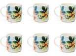 Set Excelsa 6 Tazzine Da Caffè Fiori Frida In Colorata Porcellana New Bone China