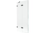 Mexen Lunar Paratia Per Vasca Da Bagno 2-Ante Sinistra 80 X 150 Cm, Trasparente, Metallo Gun - 897-080-100-95-00-L