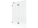 Mexen Lunar Paratia Per Vasca Da Bagno A 2 Ante Sinistra 120 X 150 Cm, Trasparente, Canna Di Fucile - 897-120-100-95-00-L