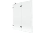Mexen Lunar Paravento Da Bagno A 2 Ante Sinistro 140 X 150 Cm, Trasparente, Metallo Canna Di Fucile - 897-140-100-95-00-L