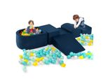 Costway 5 Tlg. Blocchi Da Costruzione In Schiuma, Blocchi Da Costruzione Giganti Con Vasca Per Palline, Blocchi Da Costruzione Grandi Per Arrampicarsi, Blocchi Da Arrampicata Morbidi, Blu Navy