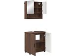 Syfax™ Set Di Mobili Per Il Bagno Con Porta 2 Pcs Rovere Marrone