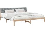 Syfax™ Struttura Del Letto Marrone E Grigio Chiaro 200 X 200 Cm