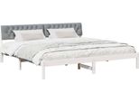 Syfax™ Struttura Del Letto Bianco E Grigio Chiaro 200 X 200 Cm