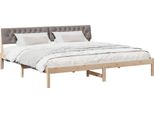 Syfax™ Struttura Del Letto Con Testiera Marrone E Taupe 200 X 200 Cm